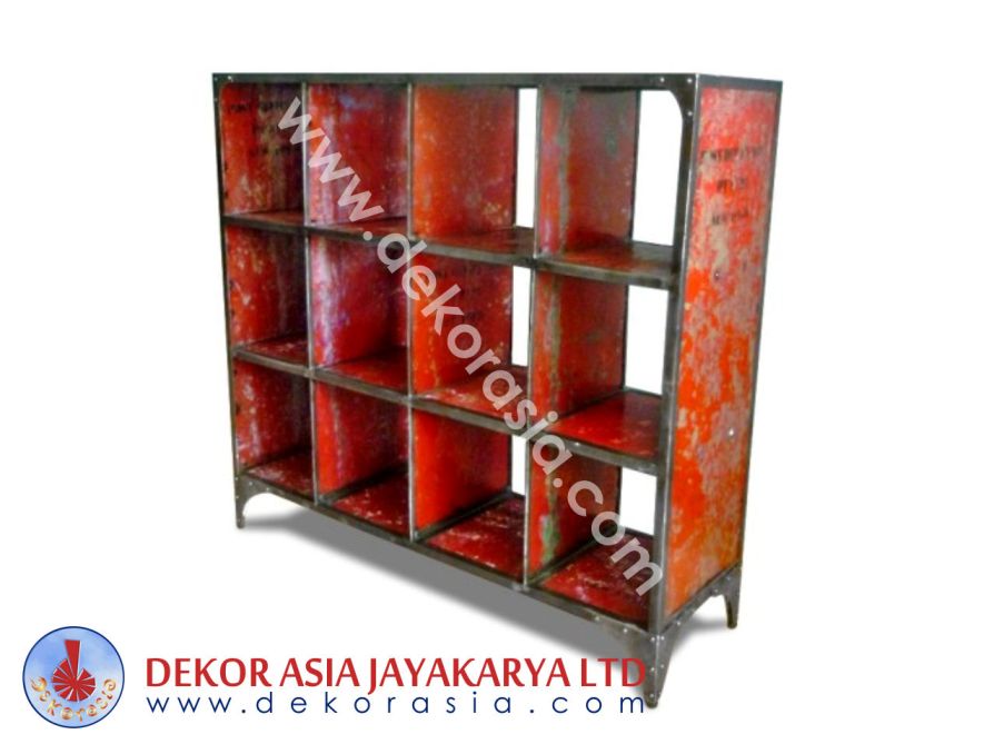 Iron Book Case 12 Hole - Iron Industrial Furniture